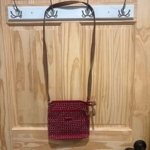 Tommy Hilfiger Red and Brown Crossbody Bag